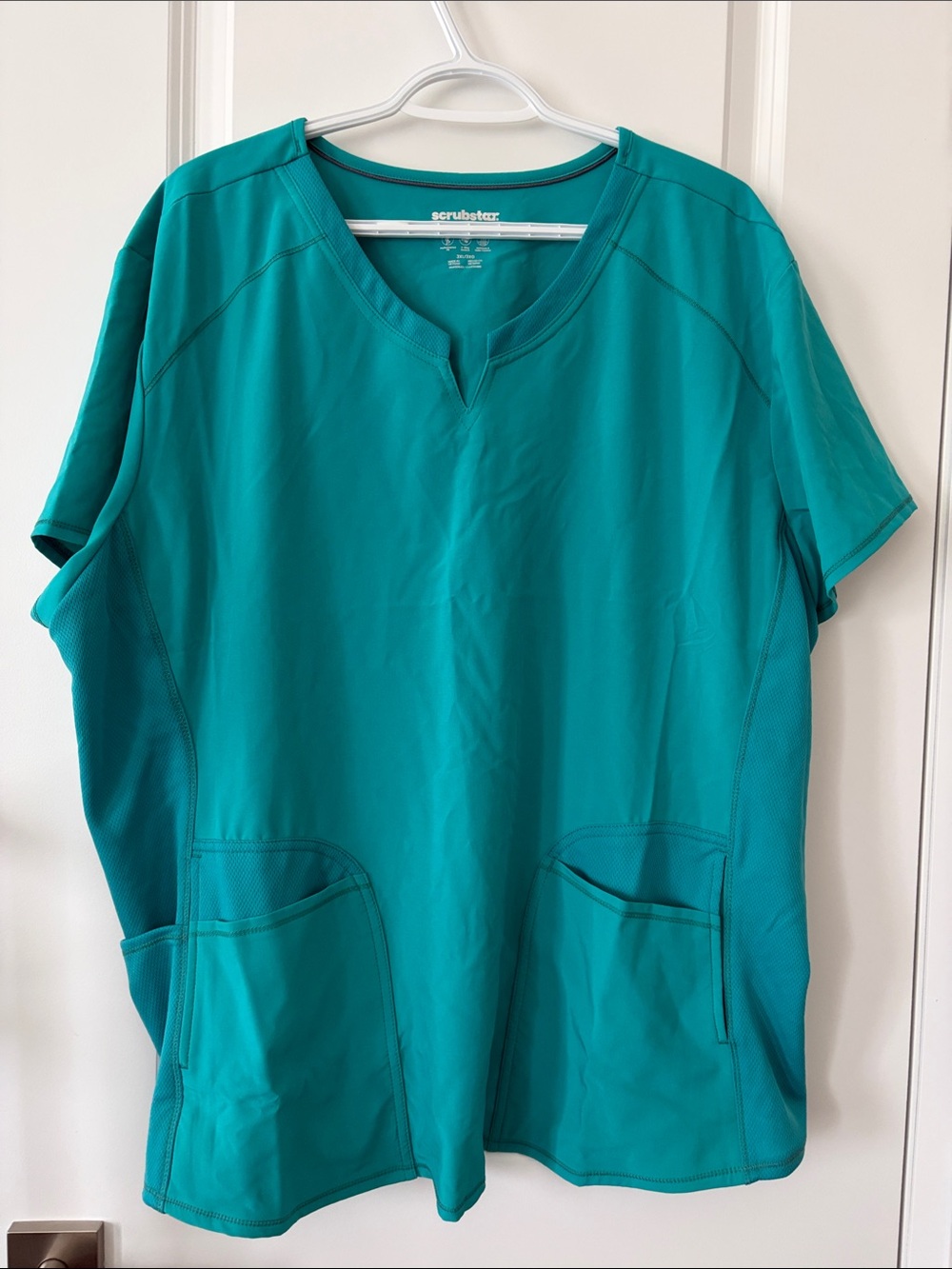 Scrubstar Teal Notch-Neck Short Sleeve Scrub Top